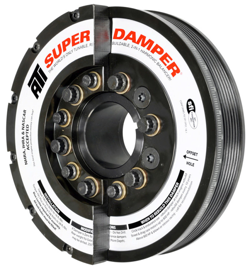 ATI Damper - 7.425in - Steel - 6 Grv - Duramax - 06-10 - LBZ & LMM - Ext Bal - 3 Ring - Diesel ATI917369