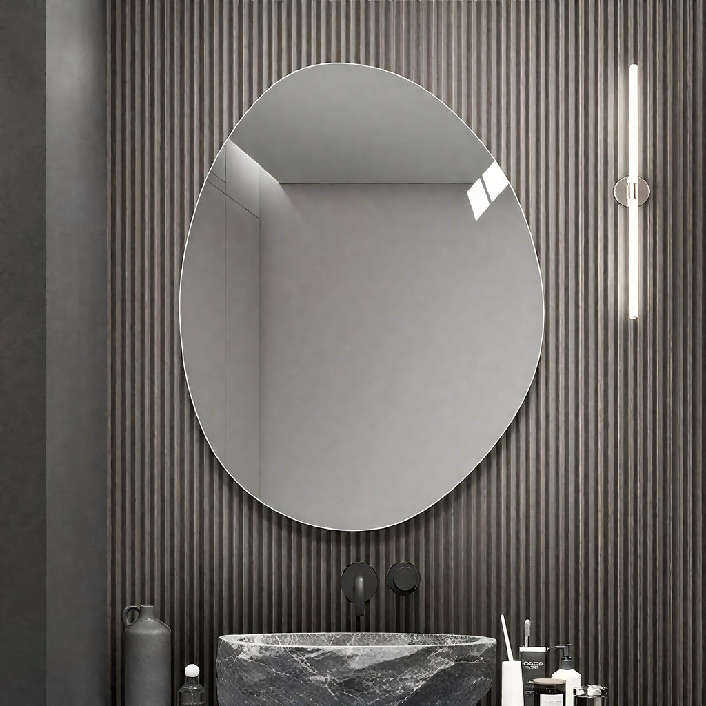 40 in. x 32 in. Modern Asymmetrical Bathroom Wall Mirror