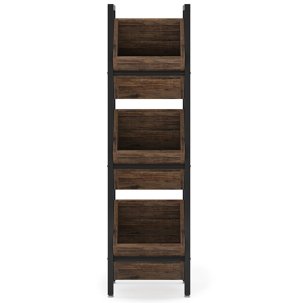 15" 3-Tier Industrial Basket Stand with Angled Baskets