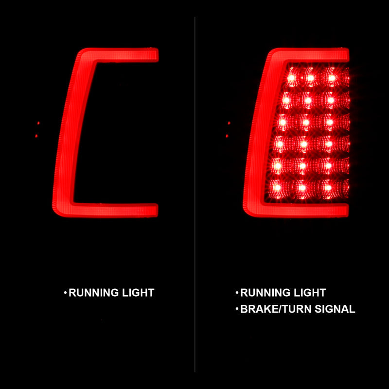 ANZO 1999-2002 Chevy Silverado 1500 LED Taillights Plank Style Black w/Smoke Lens 311331