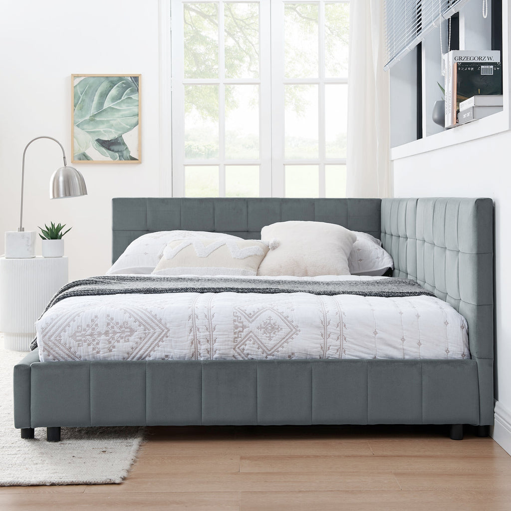 Full Size Upholstered Tufted Bed Frame