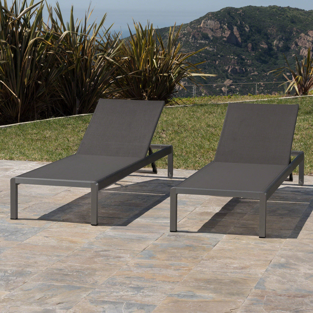 Cape Coral KD Chaise Lounge Grey (Set of 2)
