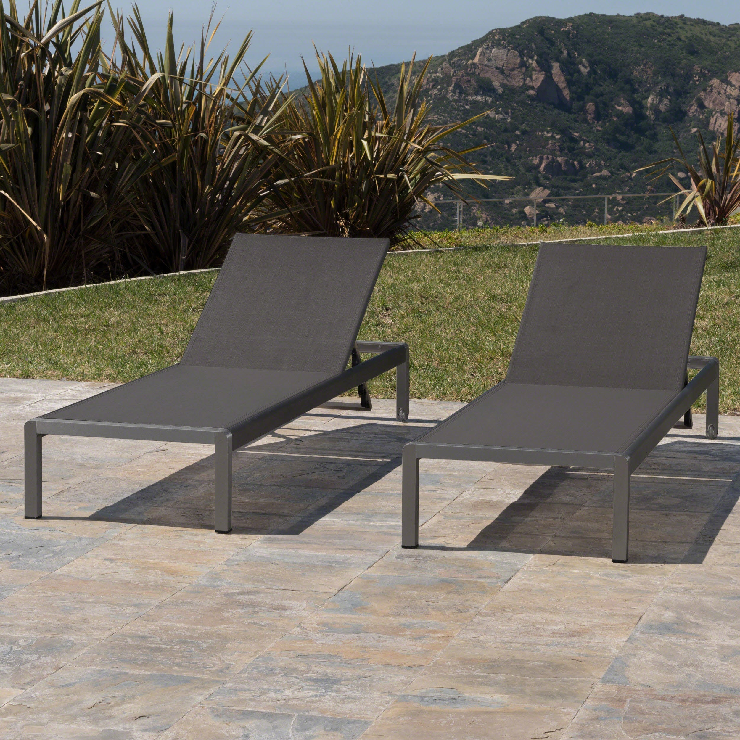 Cape Coral KD Chaise Lounge Grey (Set of 2)