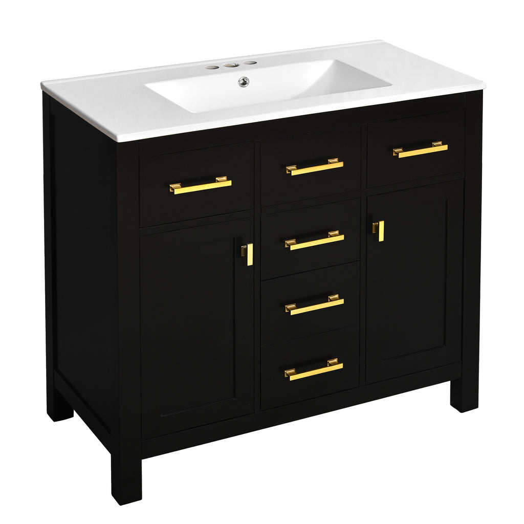 36'' Bathroom Vanity with Ceramic Sink Combo Set
