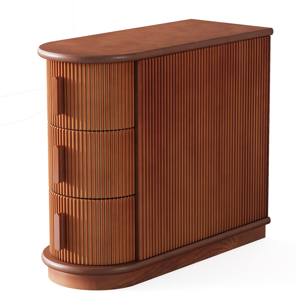 10.8" Solid Wood 3-Drawer Narrow End Table
