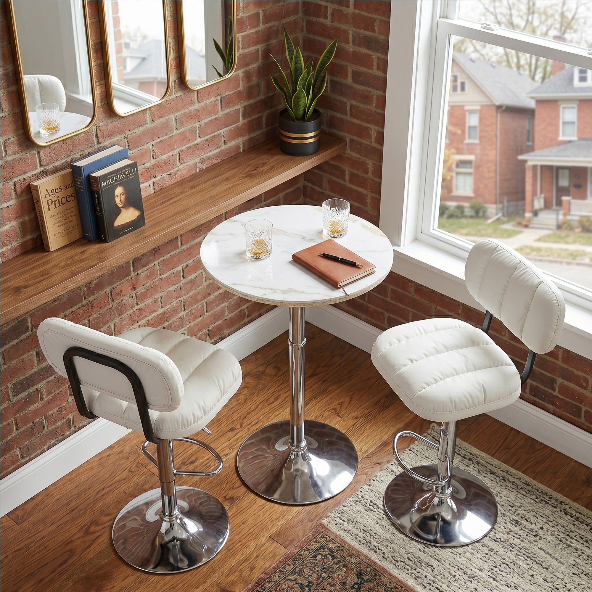 Set of 2 Adjustable Height Bar Stools