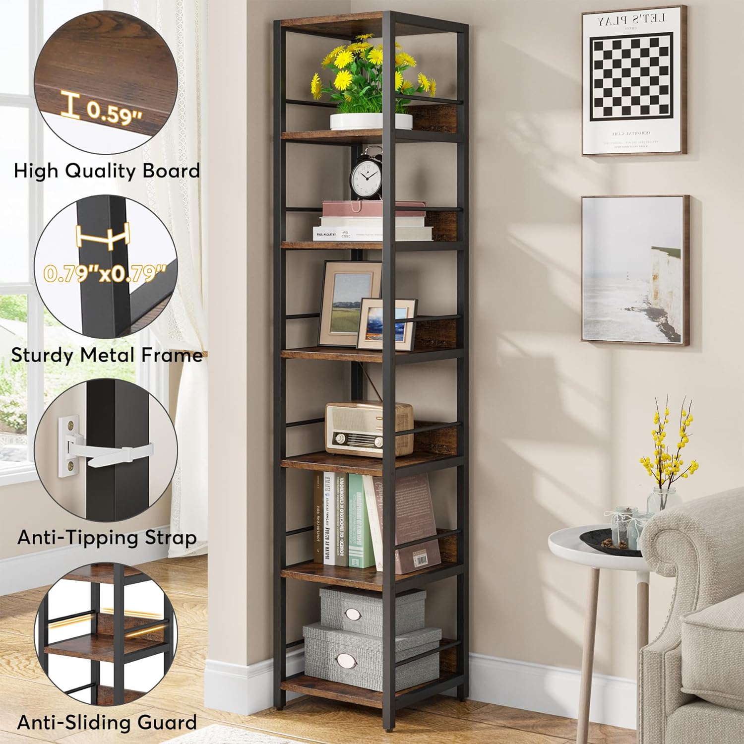 74.80" Tall 6-Tier Corner Shelf