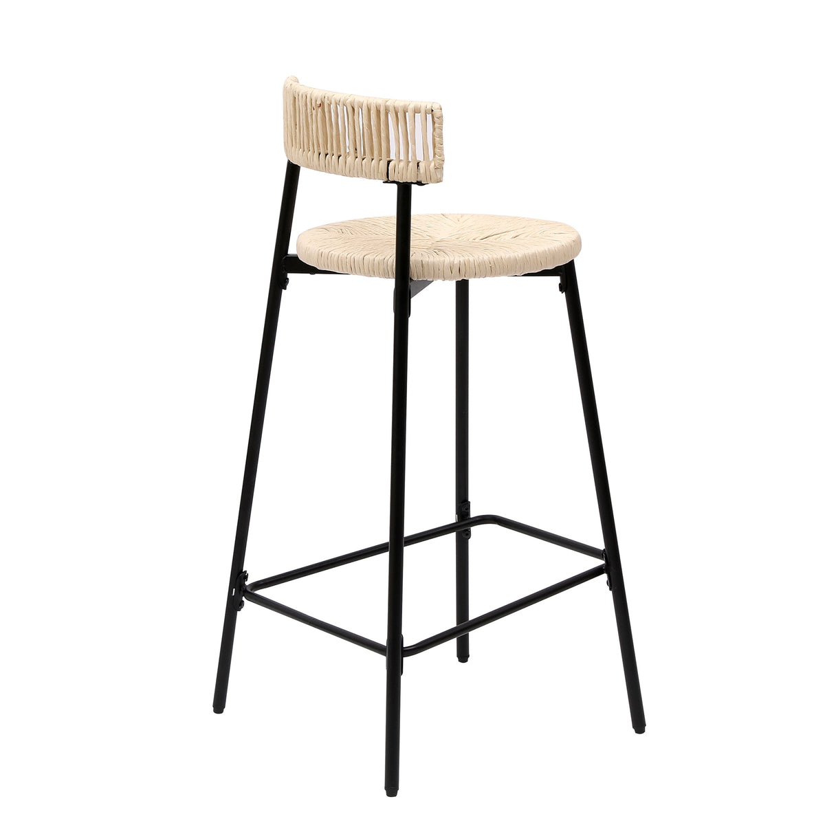 Counter Stools Set of 2 Handwoven Paper Rope Bar Stools