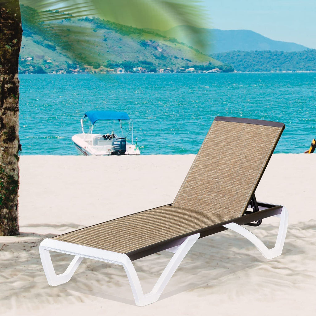 Adjustable Chaise Lounge Aluminum Outdoor Patio Lounge Chair