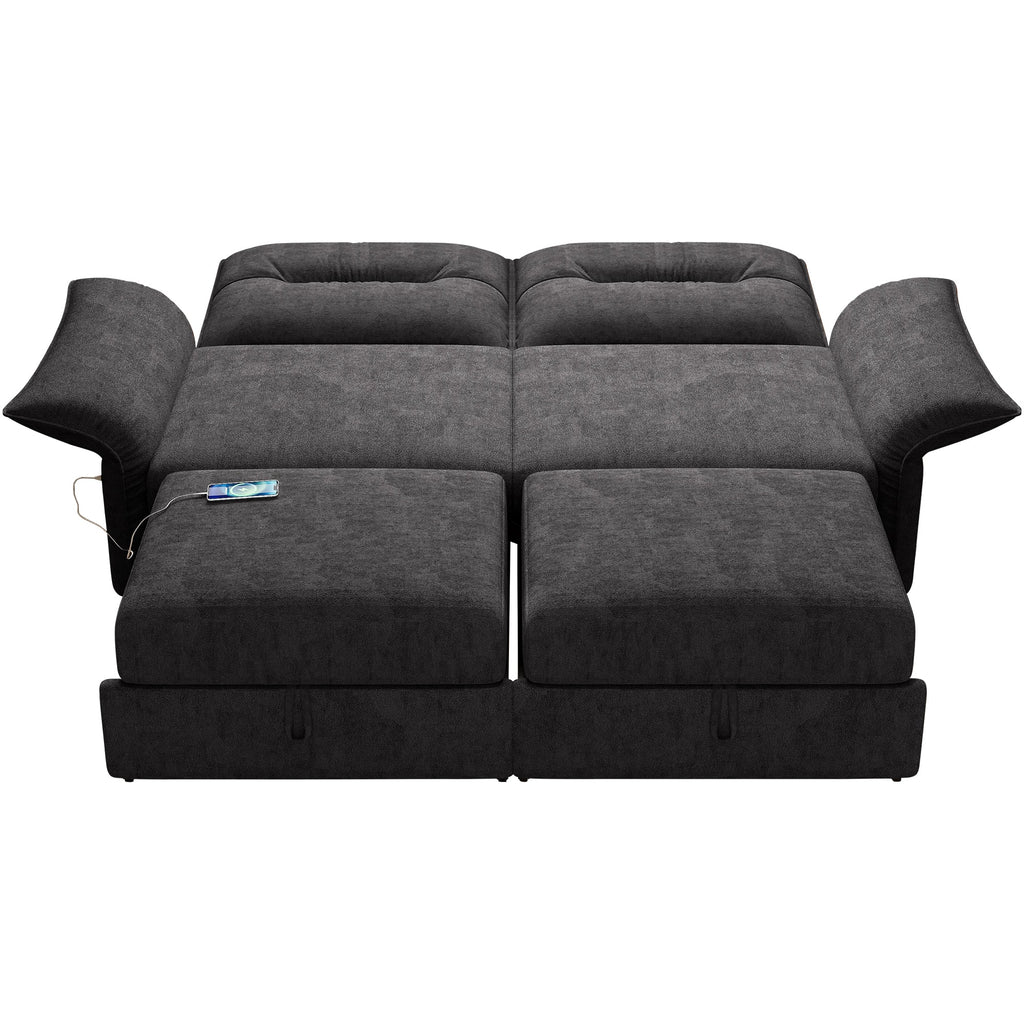 Multi-Functional Sofa Bed with Plush Fabric