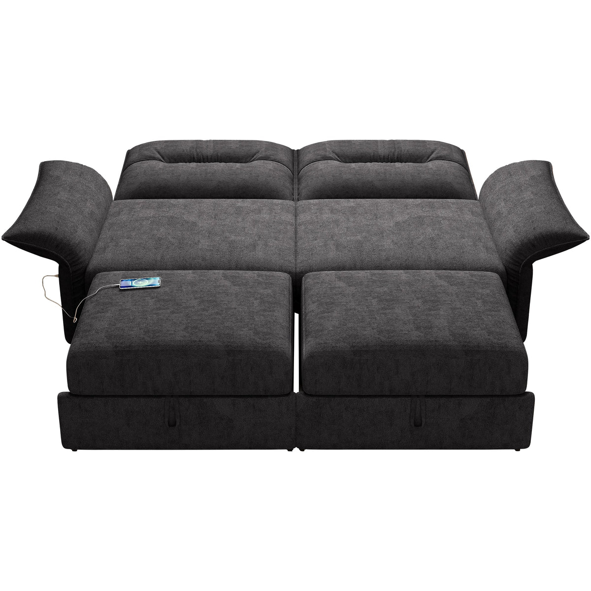 Multi-Functional Sofa Bed with Plush Fabric