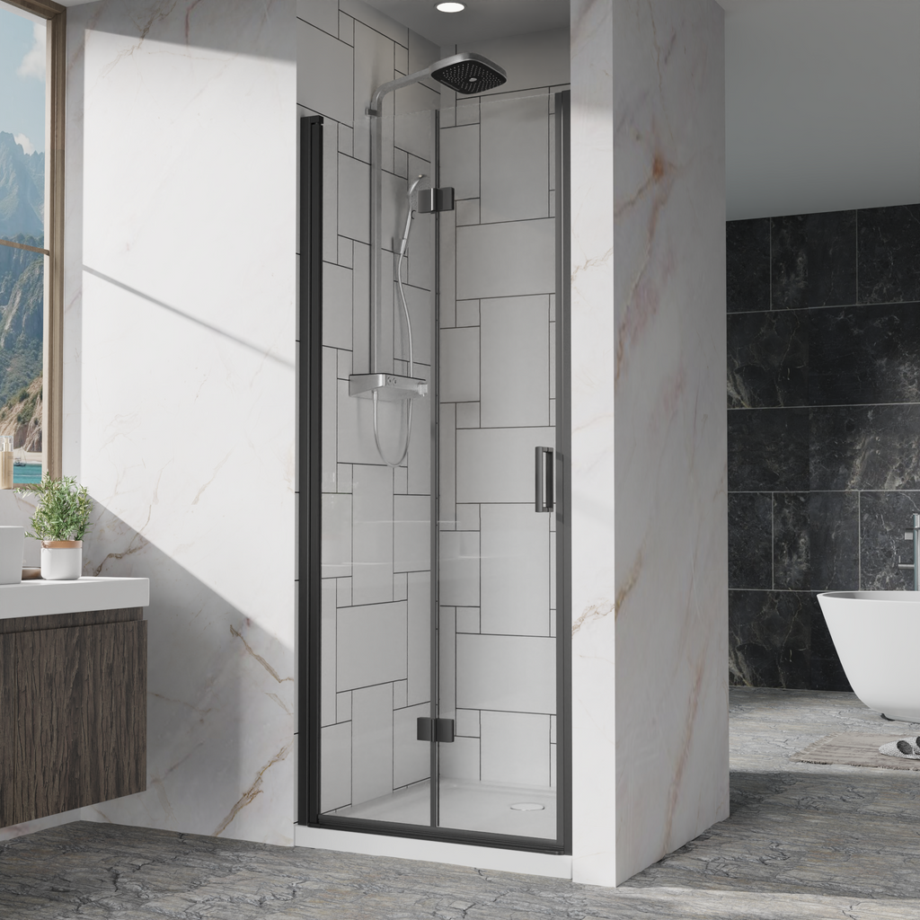Goodyo 30"x 72" Pivot Bifold Frameless Glass Shower Door