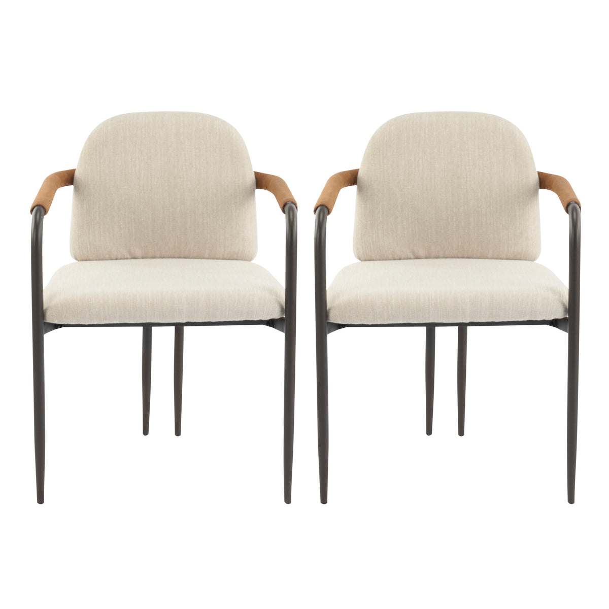 Dining Chair Set of 2 - Espresso and Beige