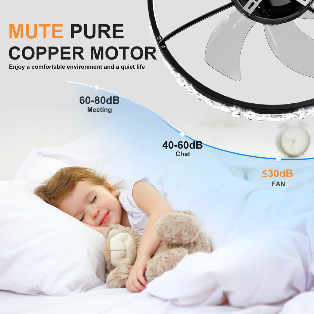 19.7" Ceiling Fan with Lights Remote and APP Control