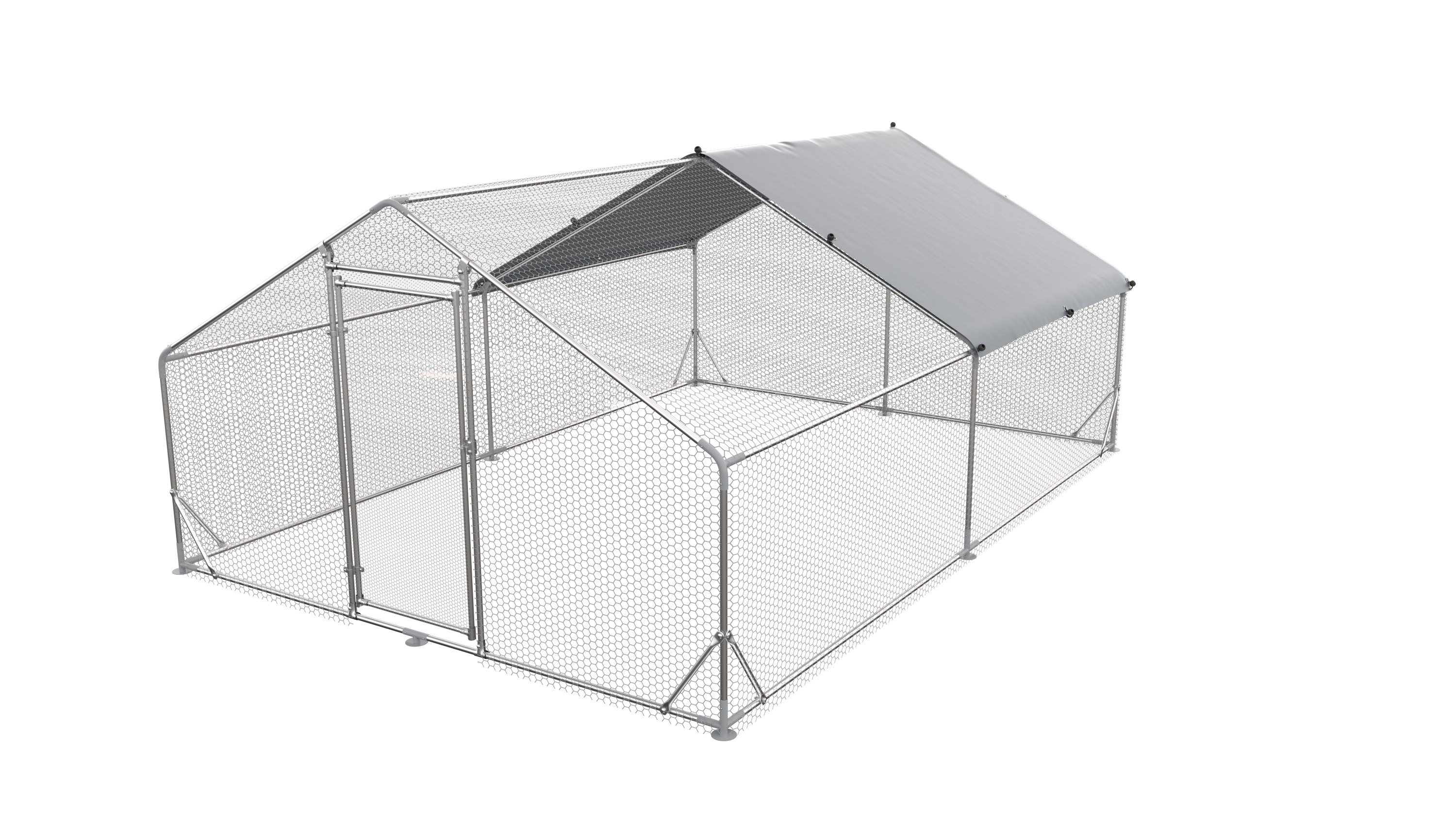 Large Metal Chicken Coop - Poultry Cage with Waterproof Cover