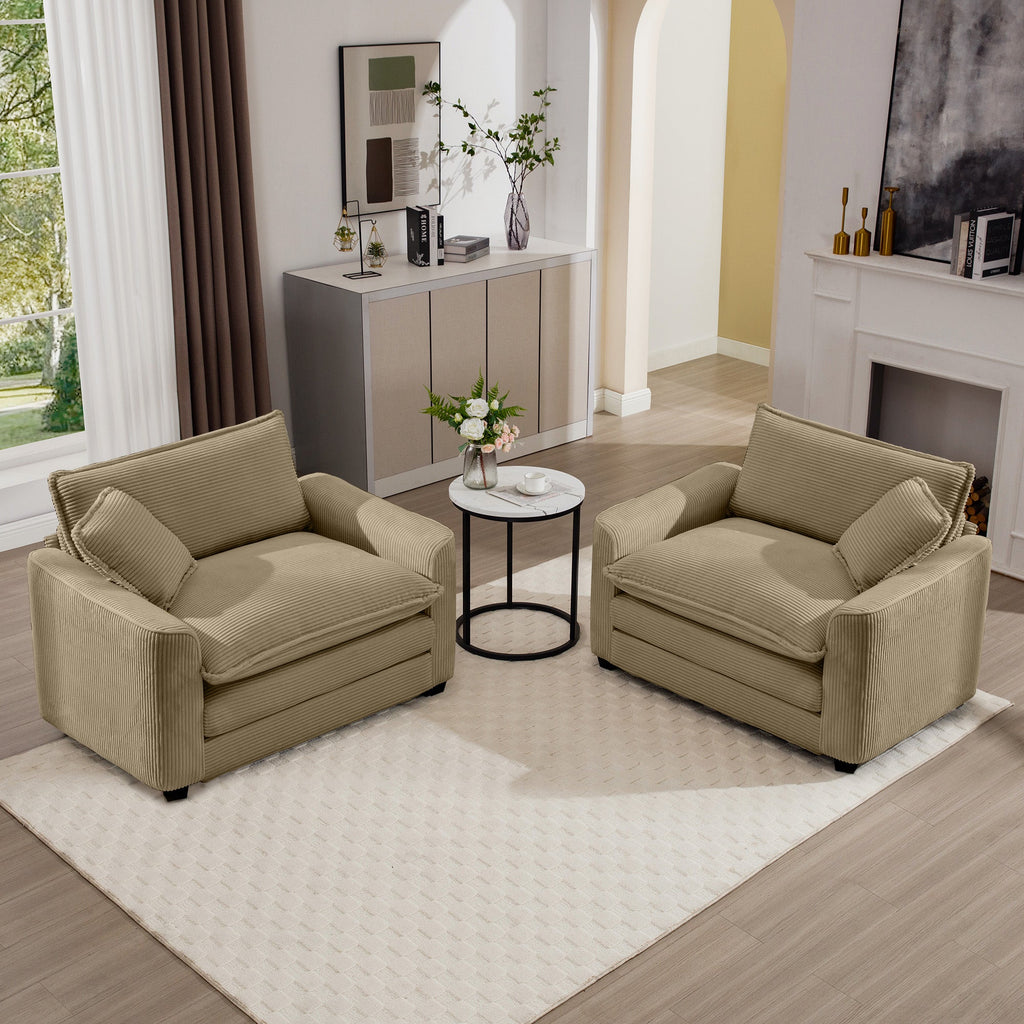 Luxurious and Sophisticated Deep Seated Sofa Set with Two Single Chairs