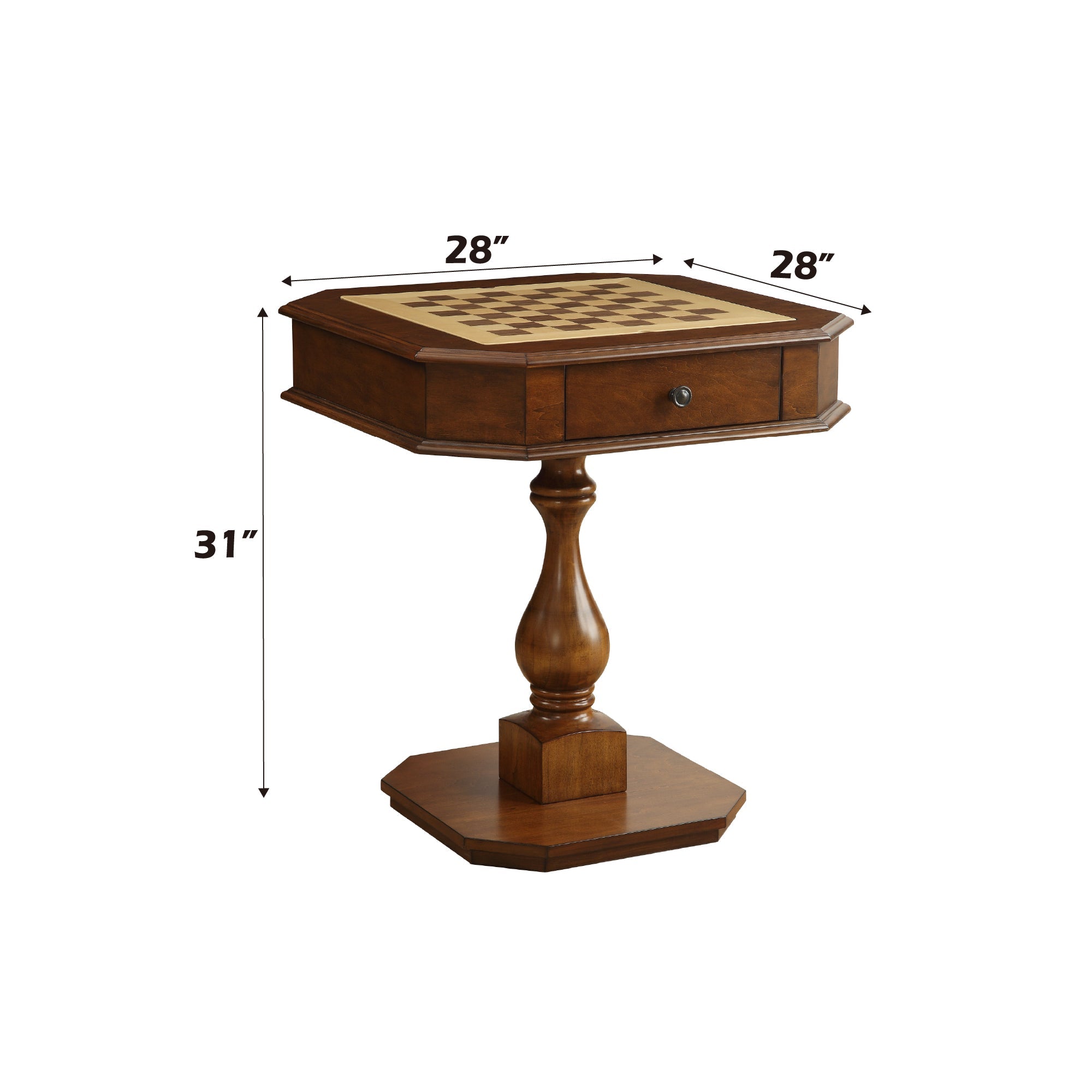 Bishop Cherry Finish Reversible Chess Checker Game Table