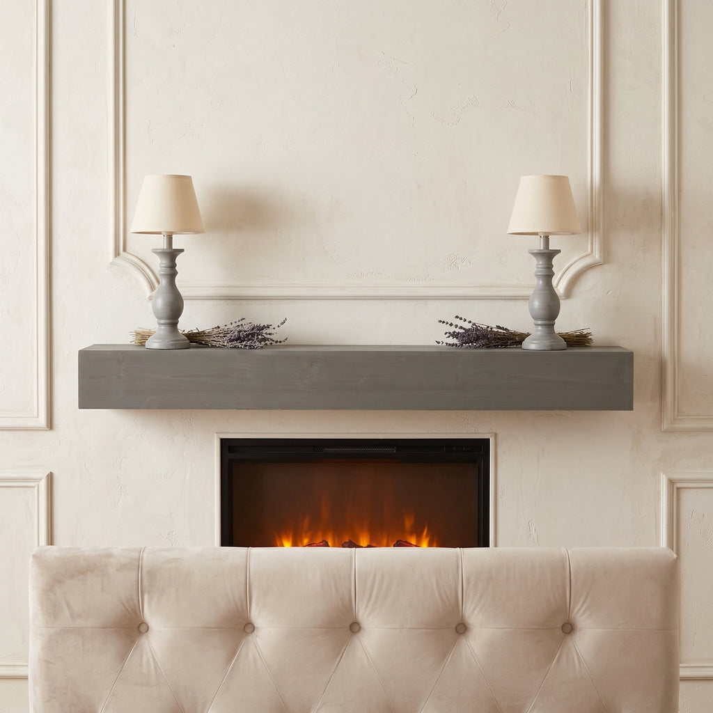 72" Fireplace Mantel Fir Wood Wall-Mounted Shelf