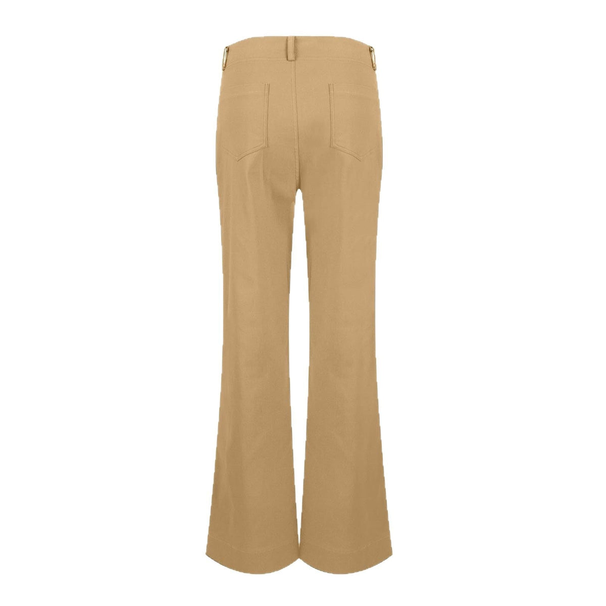 Women's Multi Pocket Stretch Elastic Waist Twill Cotton Pants  High Waisted, Comfortable Form Fitting  Formal Casual Wide Leg Pants