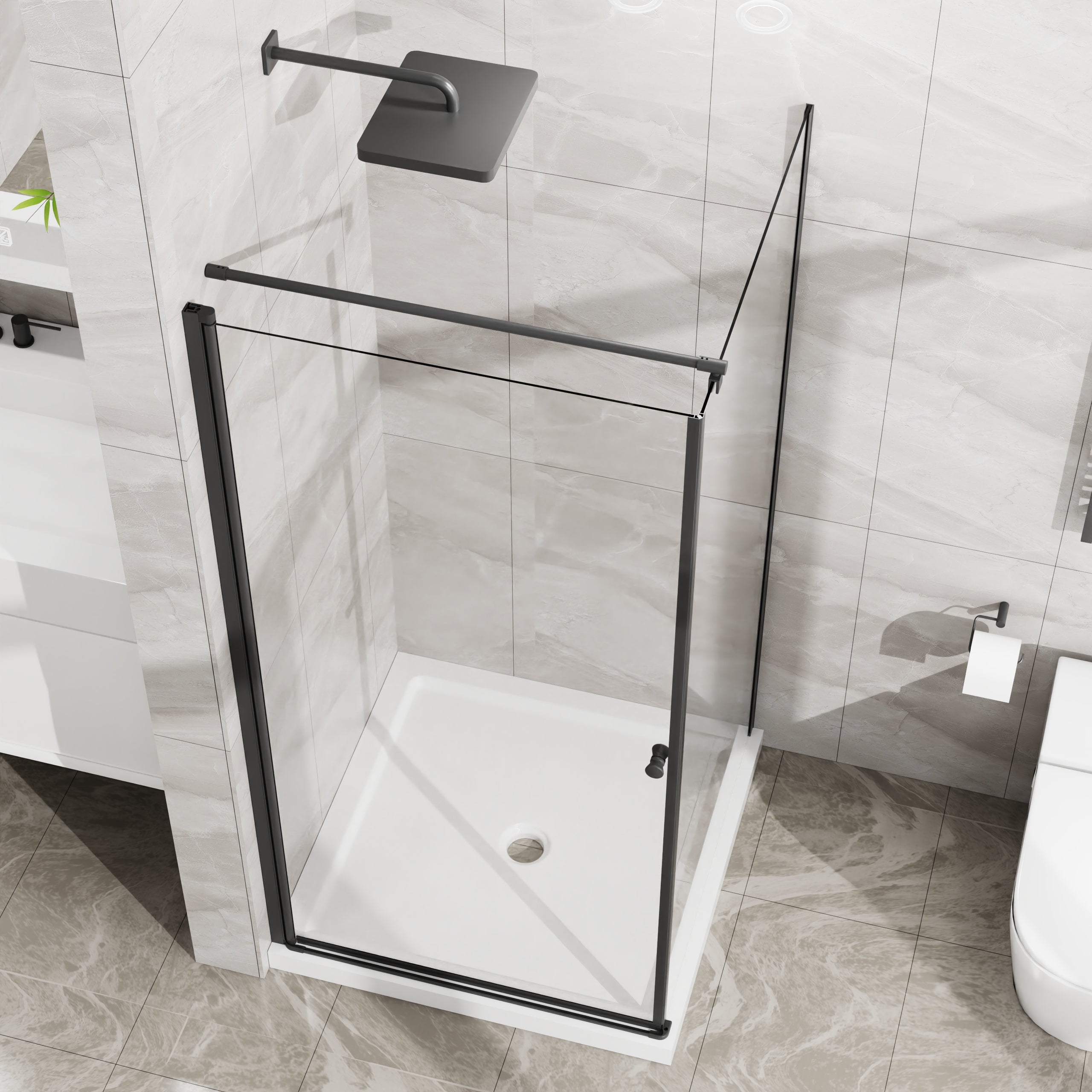 Goodyo Shower Enclosure Frameless 36 in. D x 36 in. W x 72 in. H