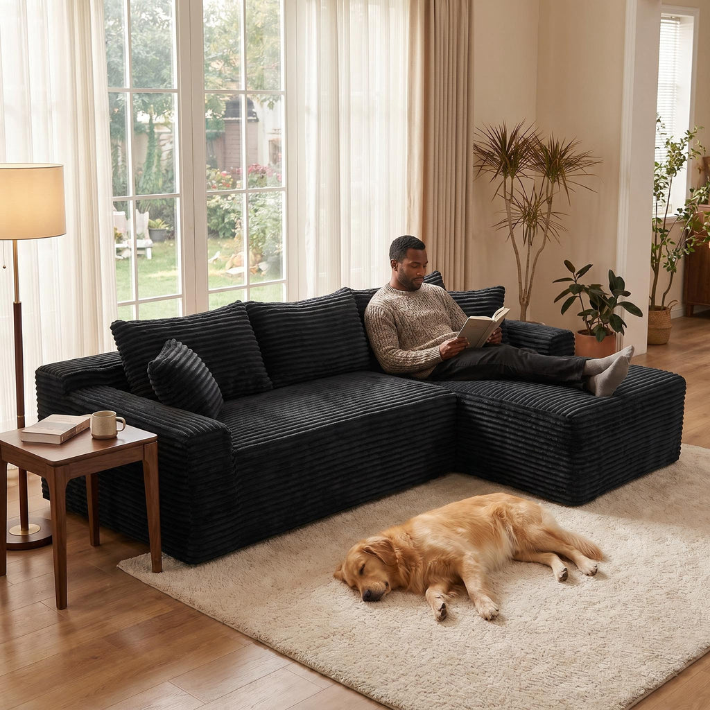 106.3" Cloud Modular Sectional Sofa Couch with L-Shape Chaise