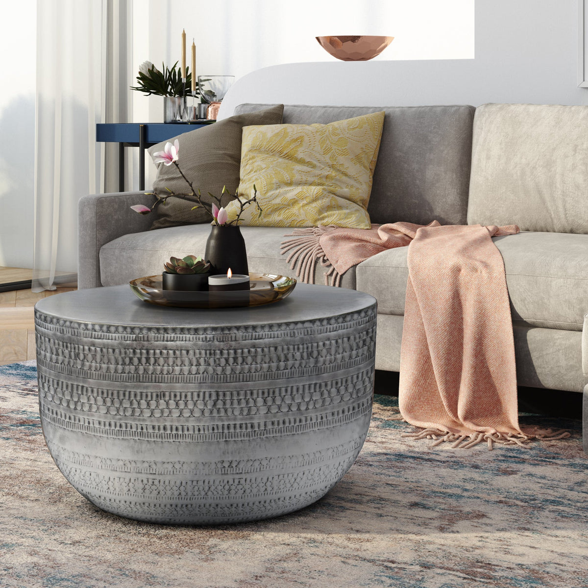 Johnsen Metal Coffee Table in Antique