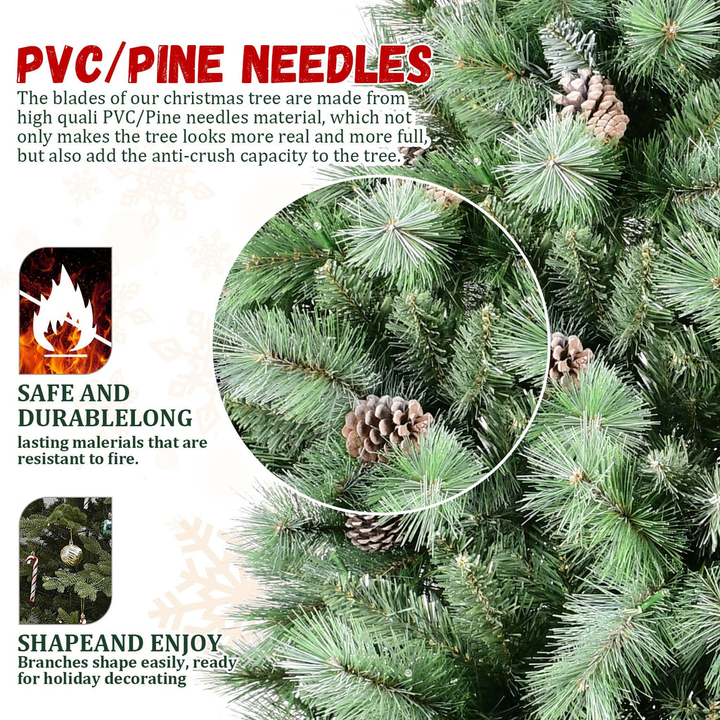 8FT Christmas Tree with 102 Pine Cones
