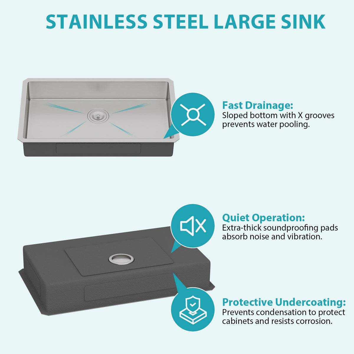 30 Inch ADA-Compliant Kitchen Sink - Undermount Single Bowl