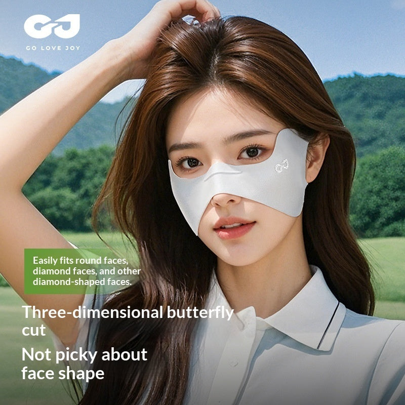 Sun Protective Face Mask Butterfly Style UV Blocking Cool Feel For Women