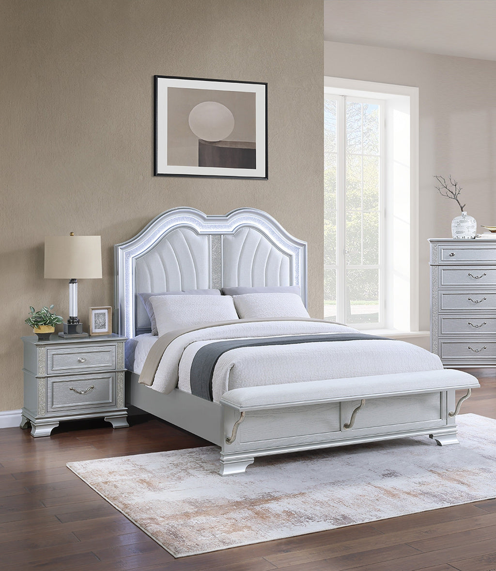 Contemporary Elegant Full Size Bed 3pc Set