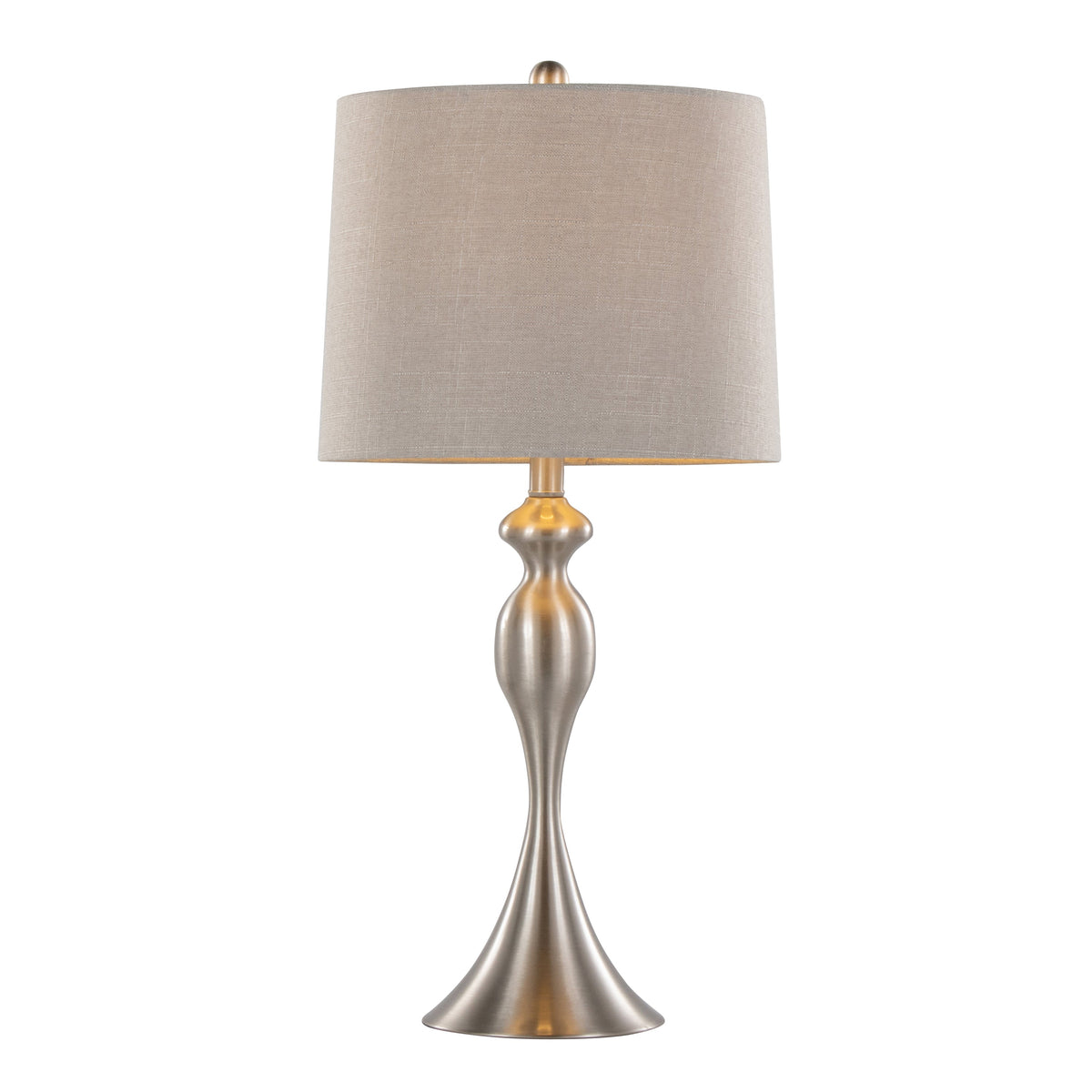 27" Contemporary Metal Table Lamp in Brushed Nickel