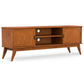 Draper 72 Inch Wide Solid Wood Mid Century TV Stand in Teak