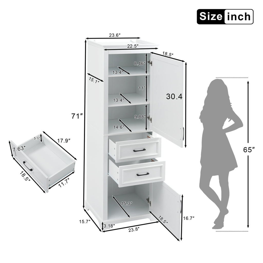 71-Inch Tall Freestanding Bathroom Vanity
