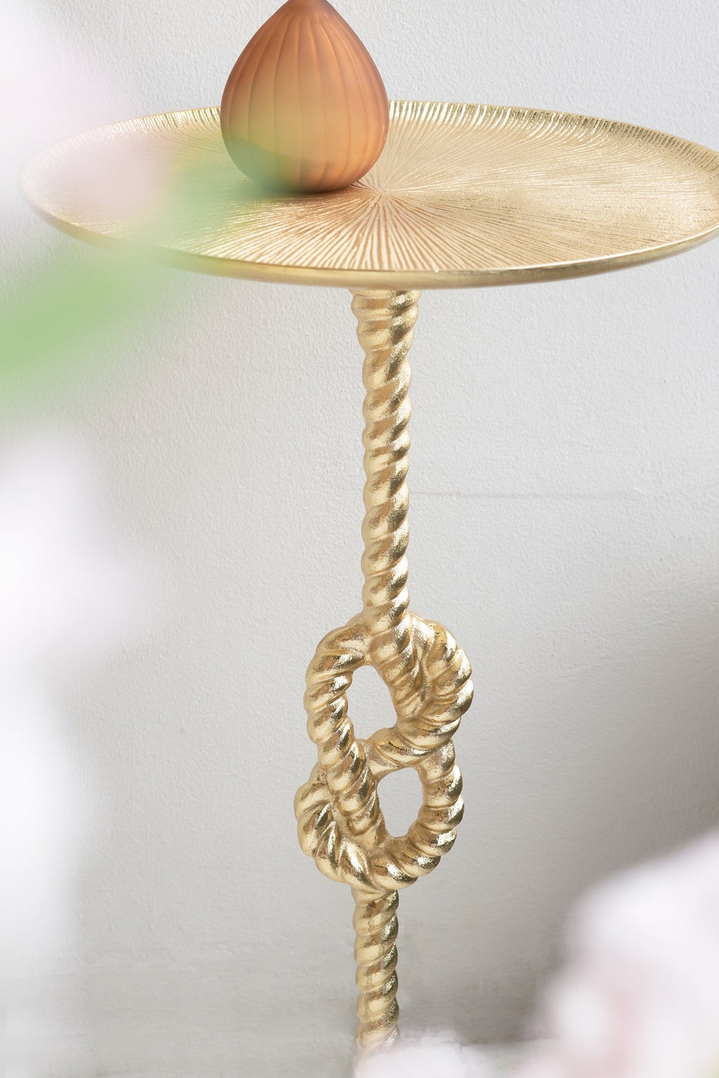 Elegant Round Side Table With Marble Base