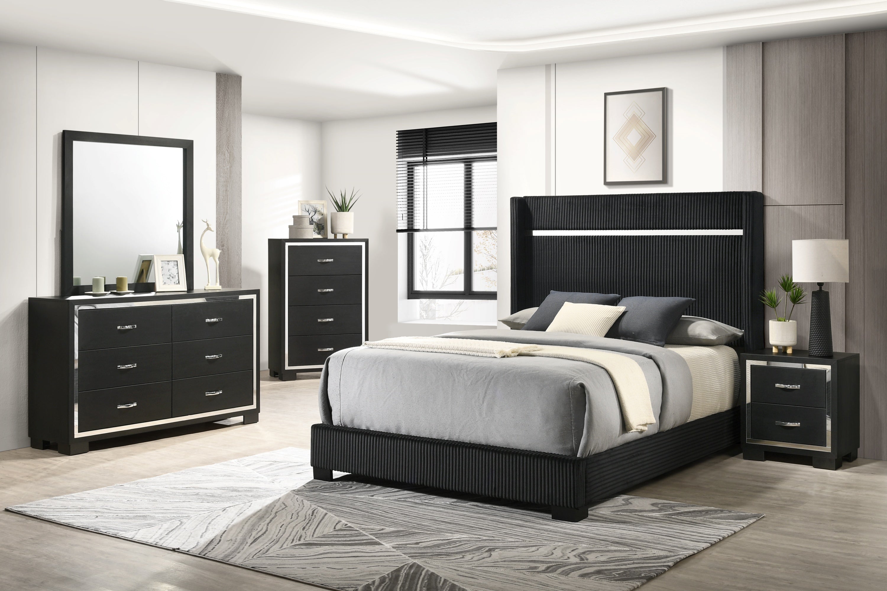 Modern Glam 2-Drawer Nightstand