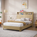 Full Extra Long Size Bed Frame with Storage Headboard