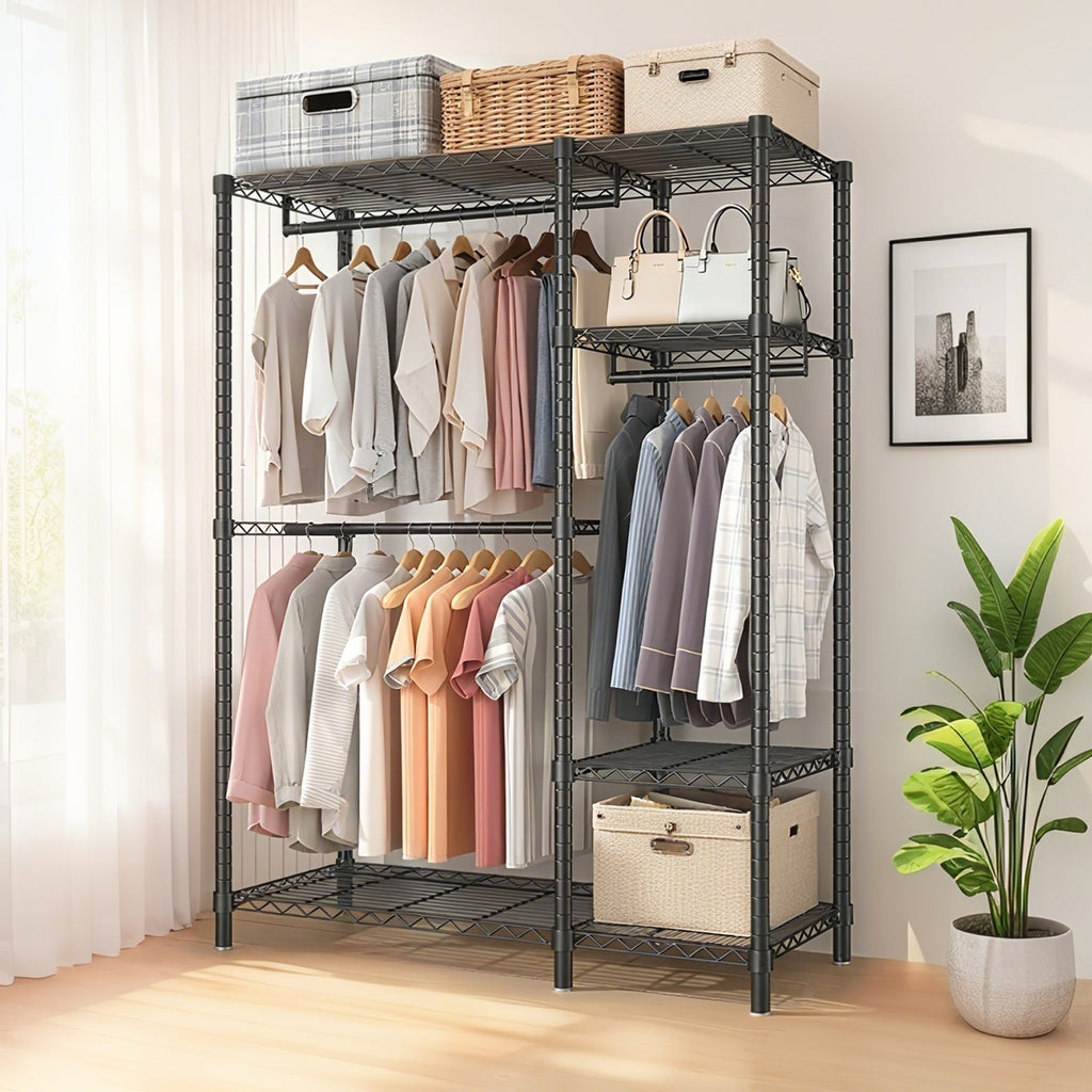 Heavy Duty Clothes Rack, Freestanding Closet Organizer