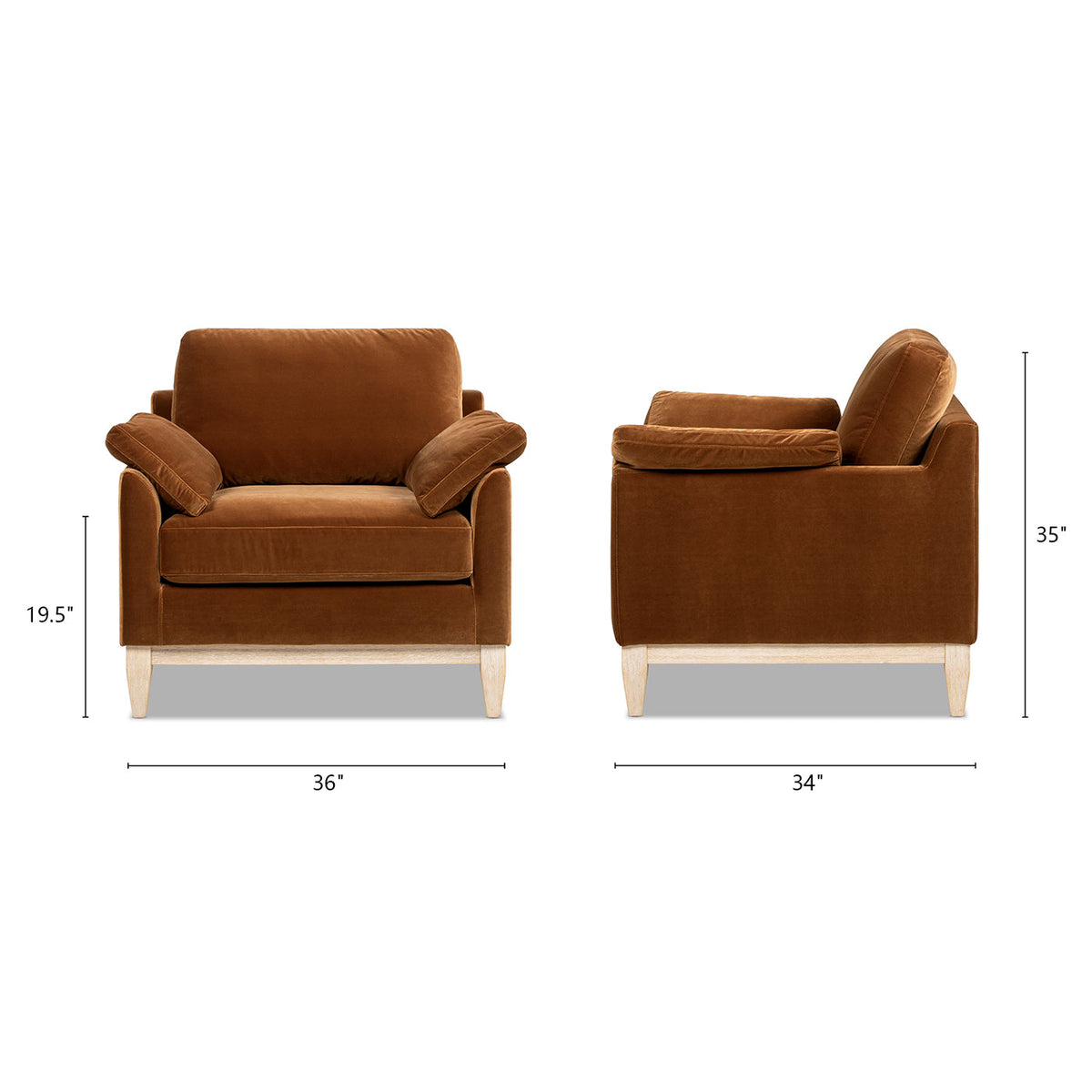 Pasadena 36" Wide Modern Farmhouse Accent Arm Chair