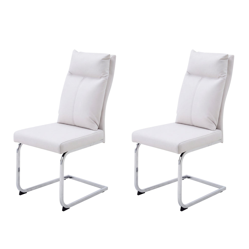 Modern Leather Imitation Dining Chair Set (2 Pieces)