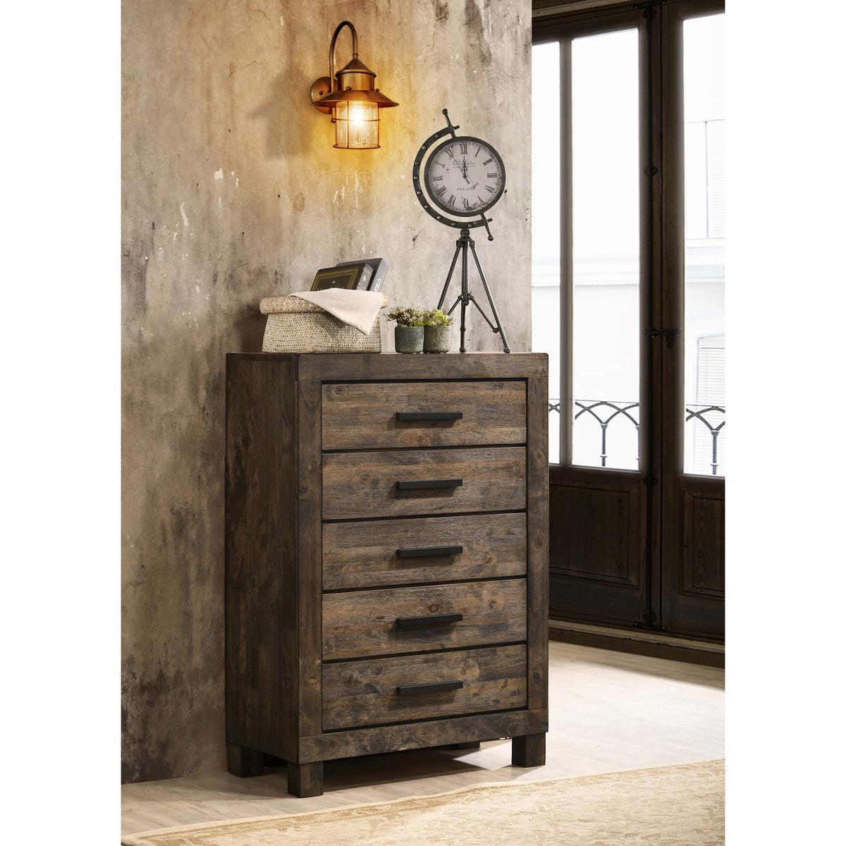 Bren Rustic Golden Chest of Drawers