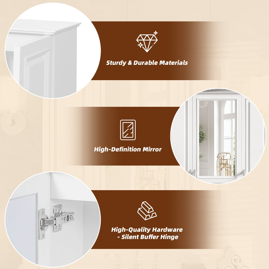 35 Inch 2-in-1 Bathroom Wall Cabinet