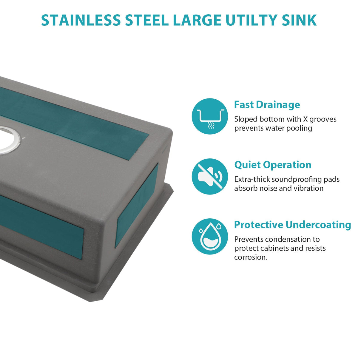 Undermount Kitchen Sink - 30"x19" Stainless Steel 16 Gauge Deep Single Bowl