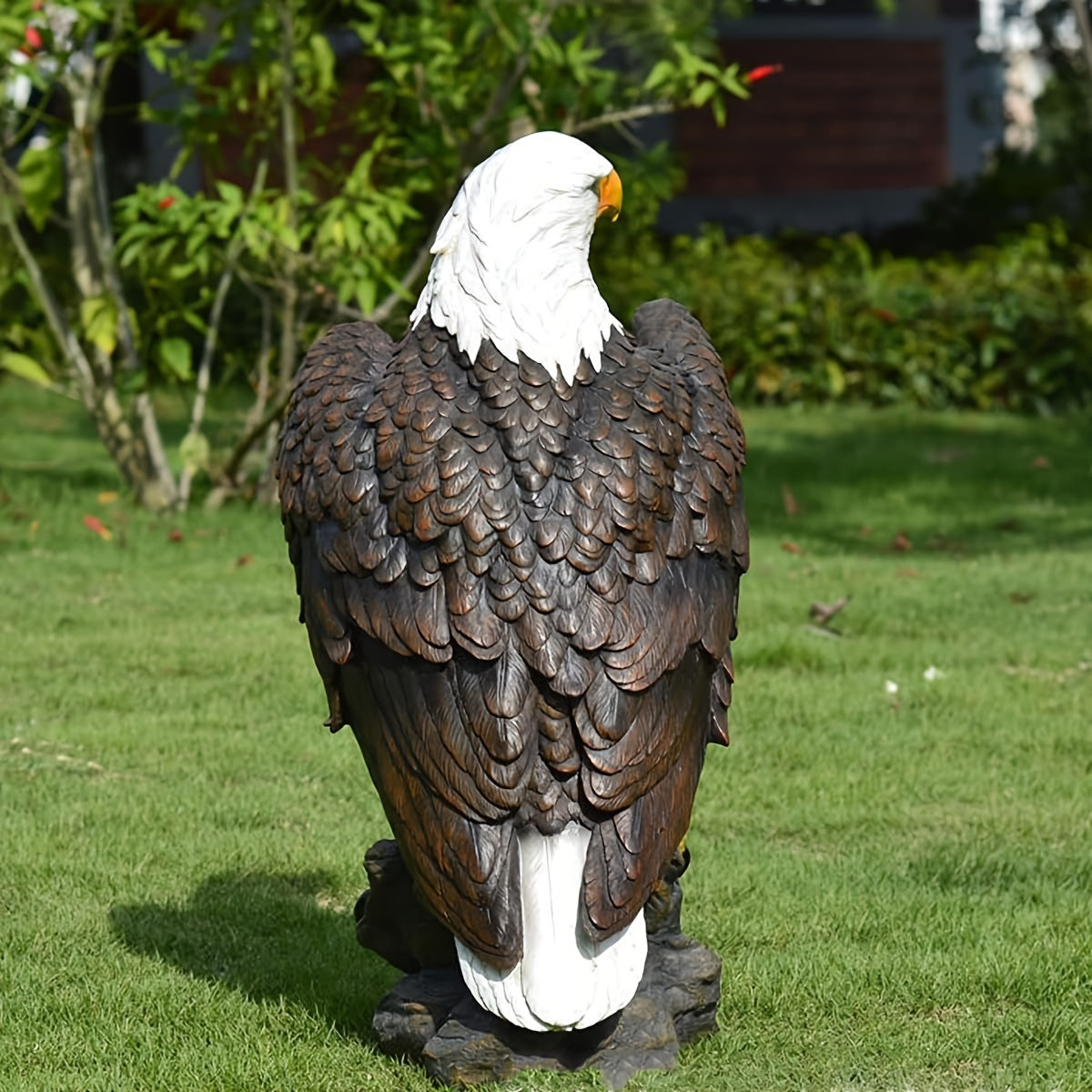 Large Standing Bald Eagle Garden Statue