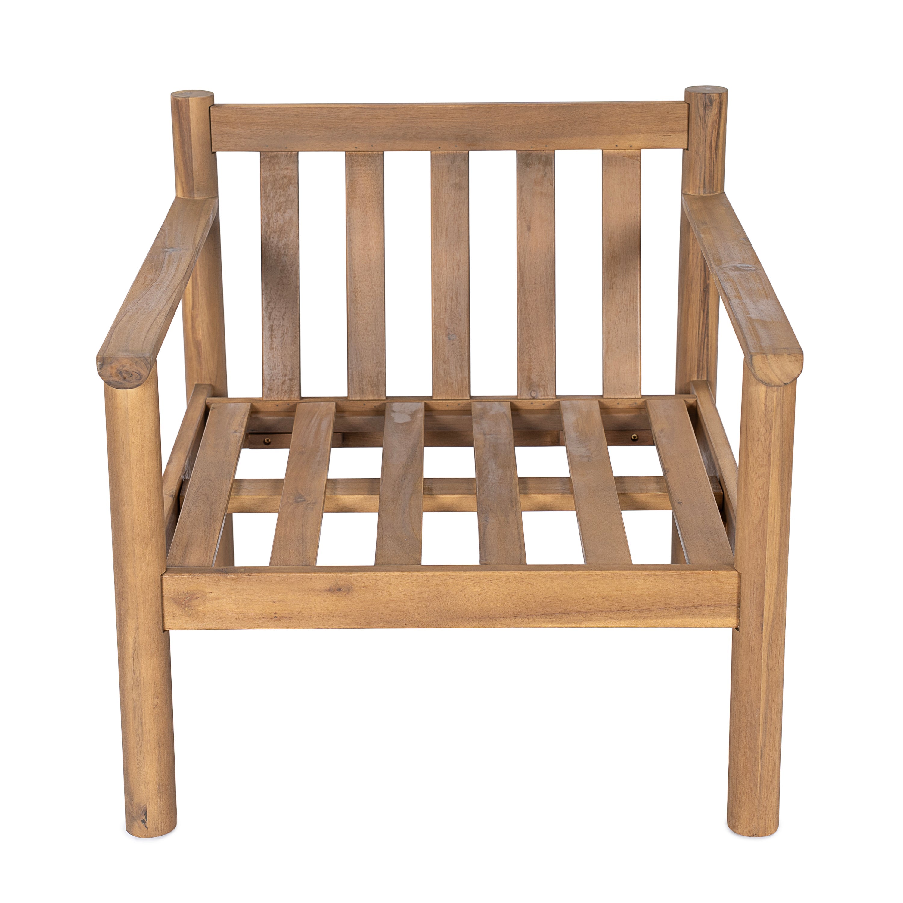 28" Mid-Century Modern Acacia Wood Outdoor Patio Chair