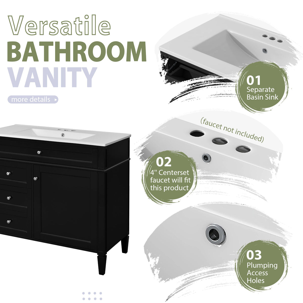 36'' Bathroom Vanity with Medicine Cabinet
