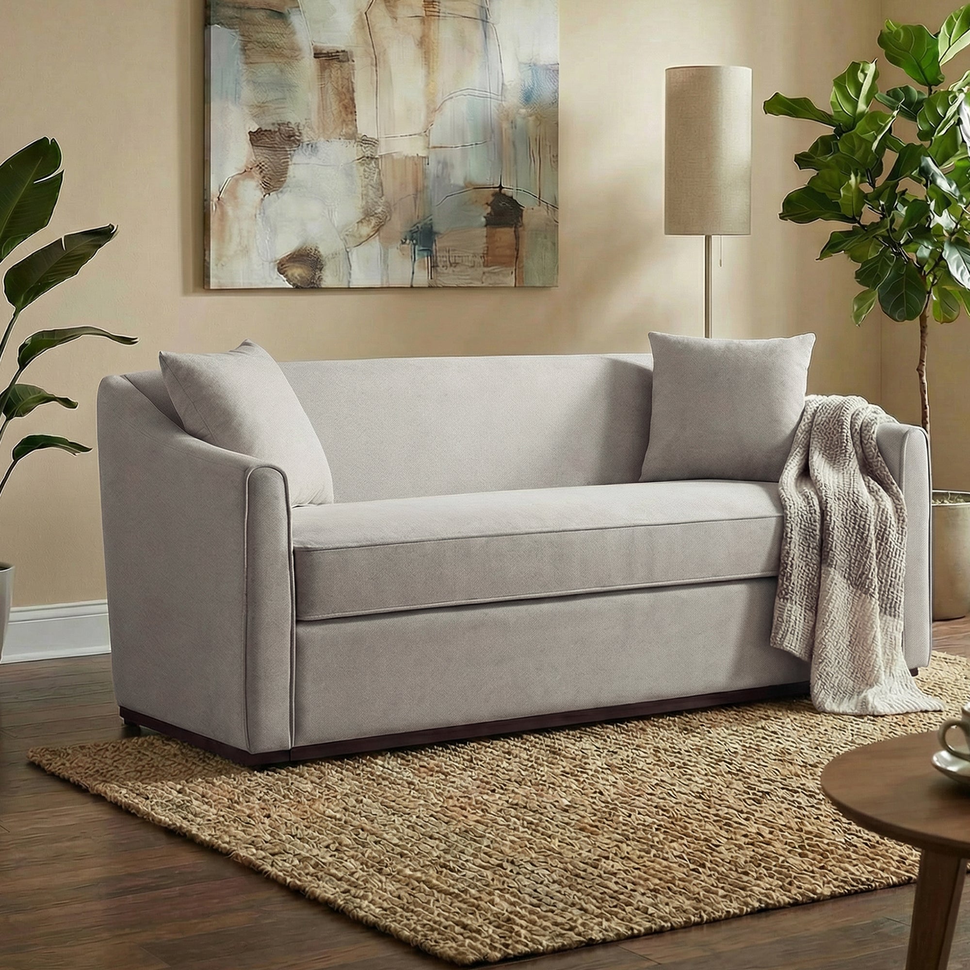 Modern 3-Seater Sofa With Throw Pillows
