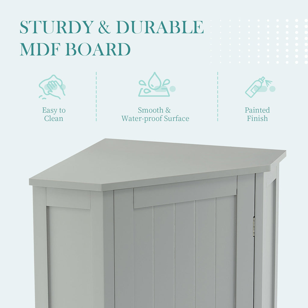 Grey Triangle Corner Bathroom Cabinet