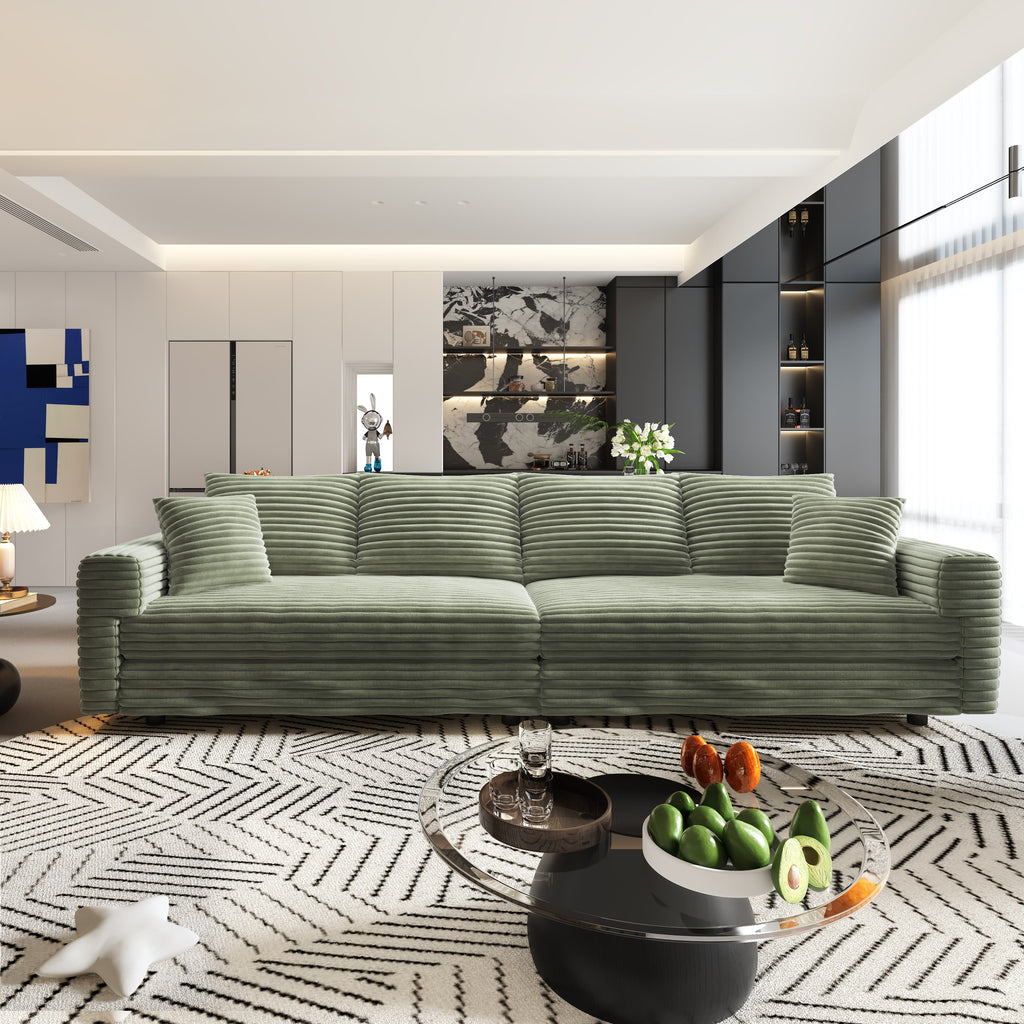Plush Corduroy 4-Seat Sofa