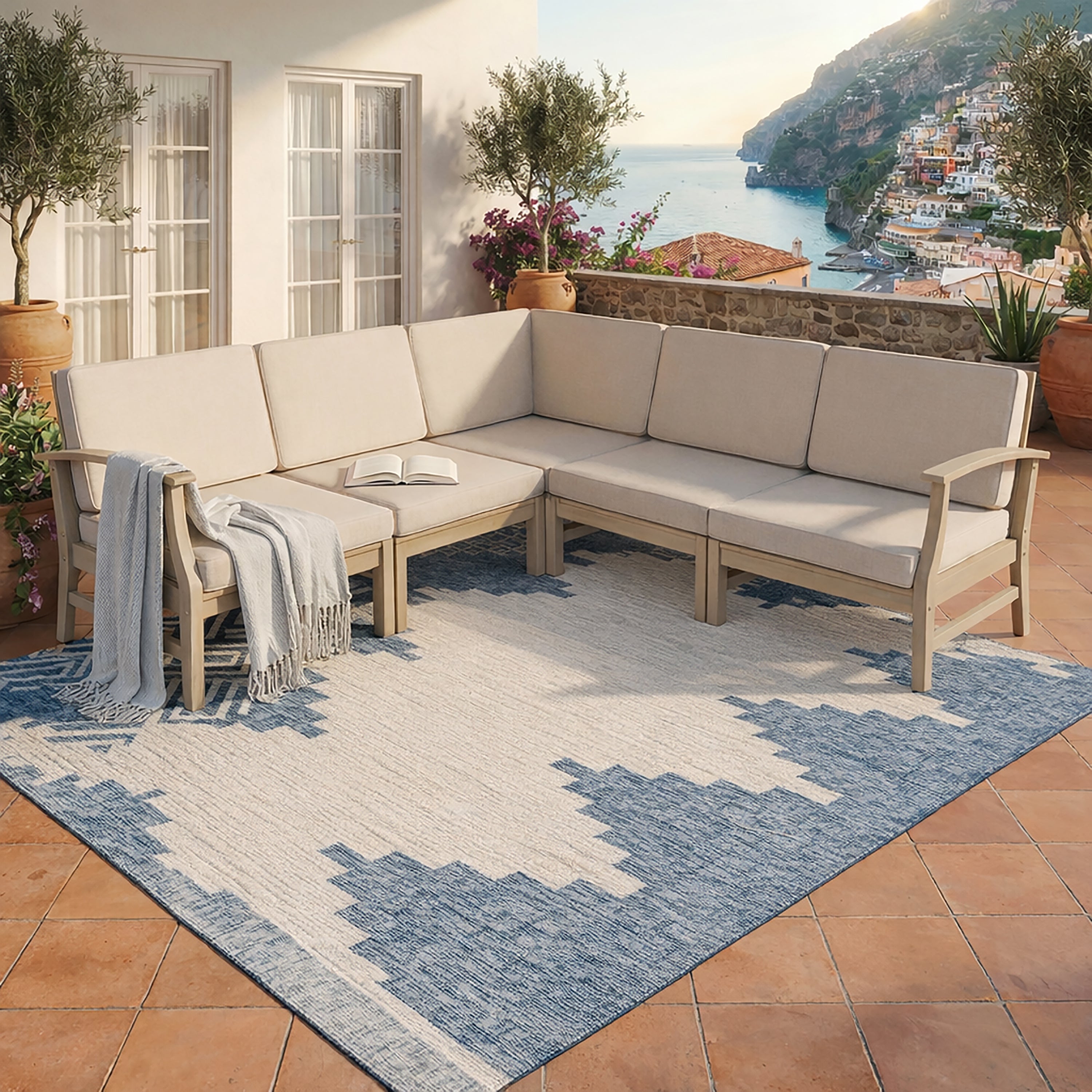 Perla 5-Pcs Sofa Set Acacia Wood