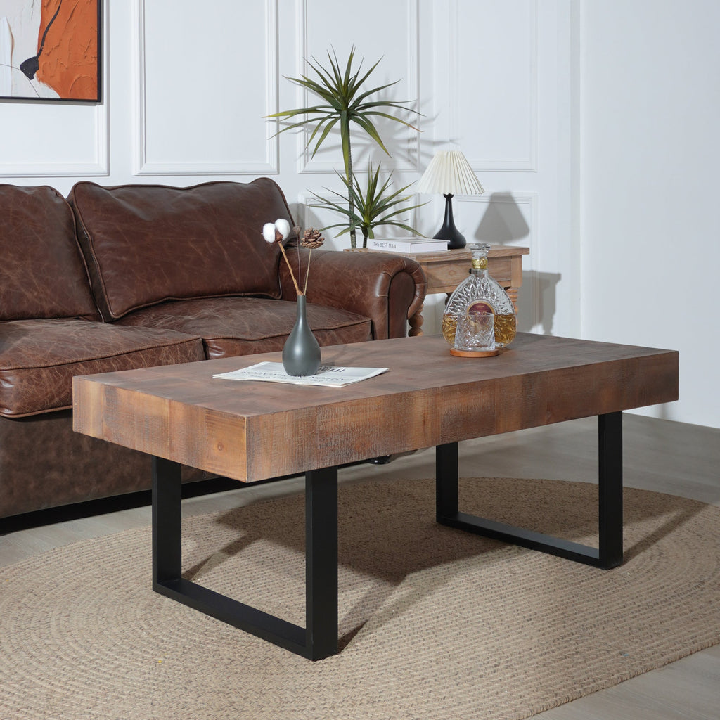 Rustic Industrial Wood Coffee Table